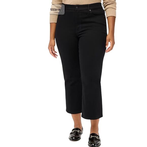 NWT J. Crew Flare Crop Black Jean in All-Day Stretch Size 24 - Picture 10 of 15